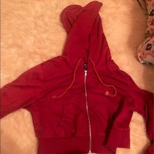 Burgundy crop top jacket size small